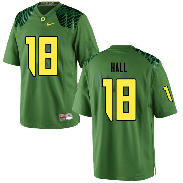 Men #18 Jalen Hall Oregn Ducks College Football Jerseys Sale-Apple Green